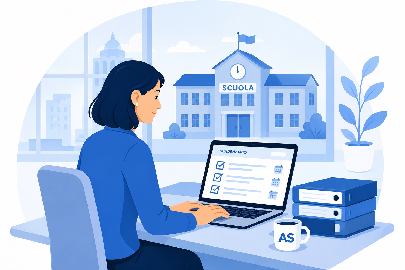 Segreteria scolastica al lavoro