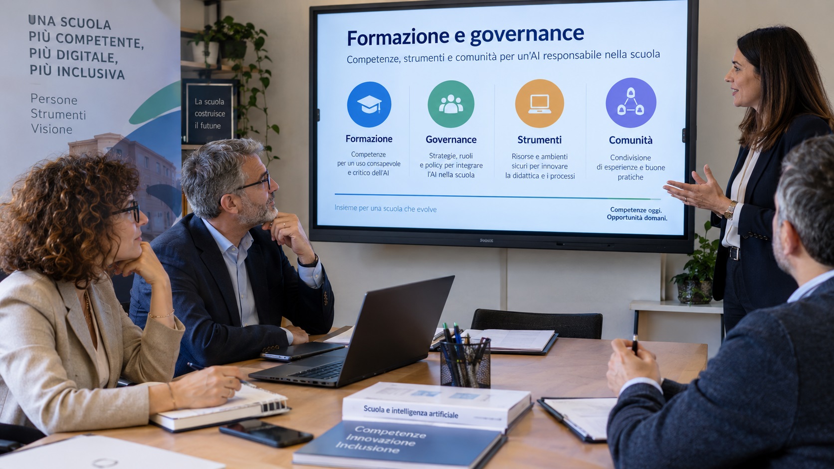 Intelligenza Artificiale per la Scuola: Chatbot, Assistenti IA e Servizi per Segreterie 5 Personale scolastico durante una formazione sull'Intelligenza Artificiale