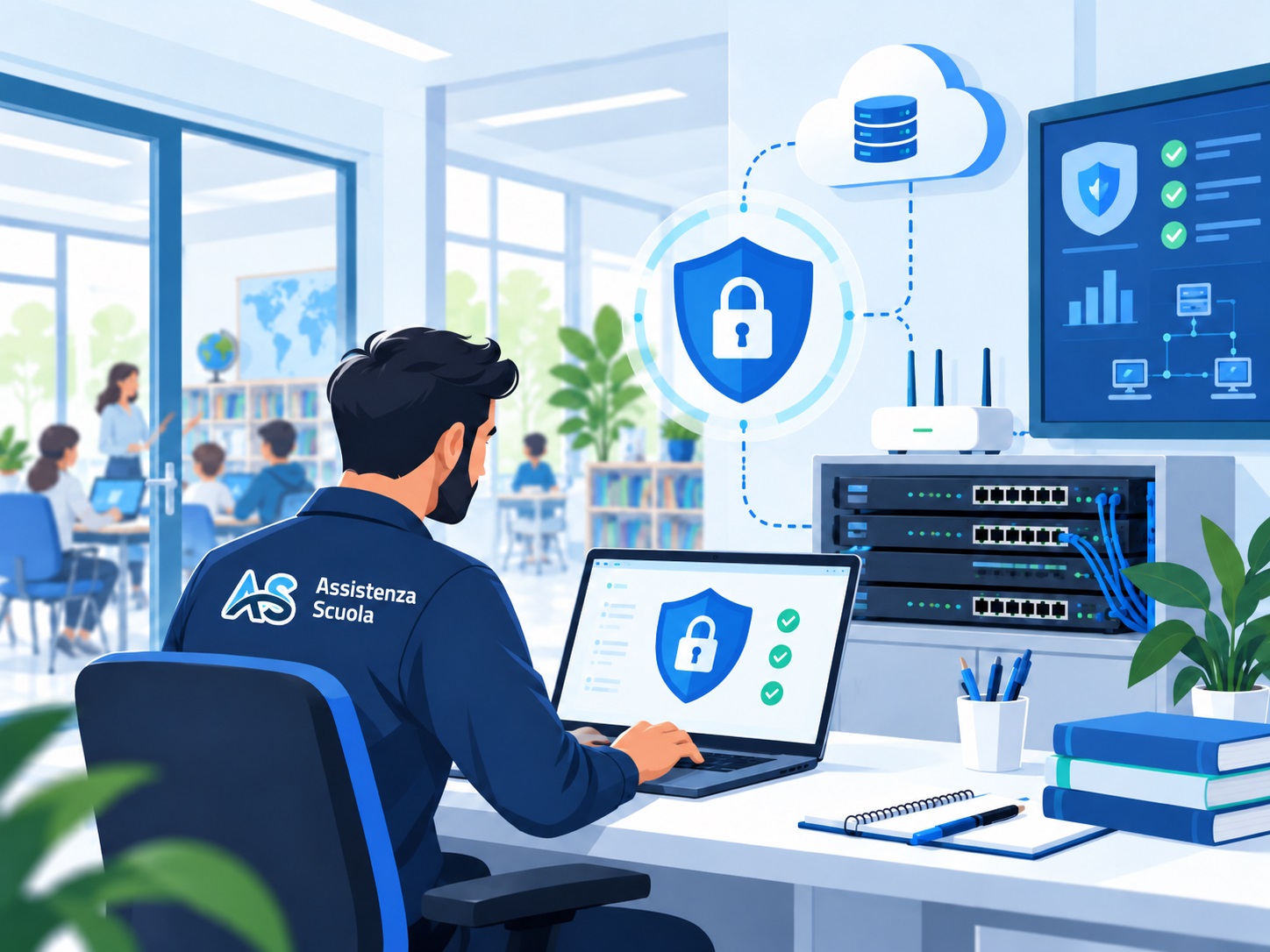 IT, Reti e Cybersecurity per la scuola 4 tecnico_it_nella_classe_con_rete_sicura